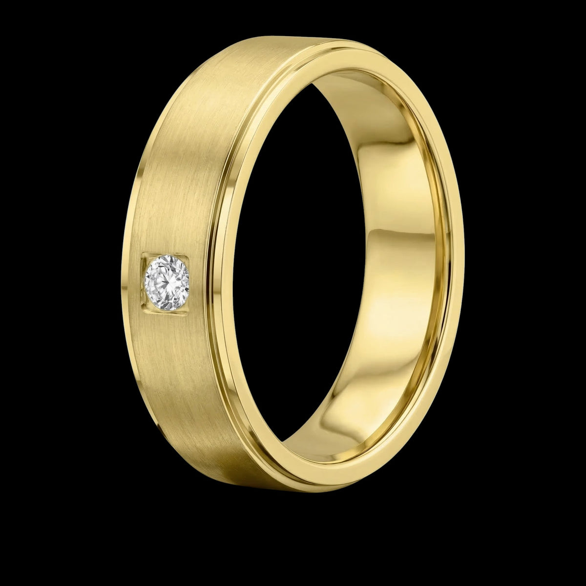The Solitaire Band - Luxury Men's Single Diamond Wedding Band