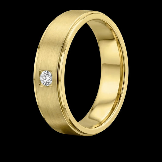 The Solitaire Band - Luxury Men's Single Diamond Wedding Band