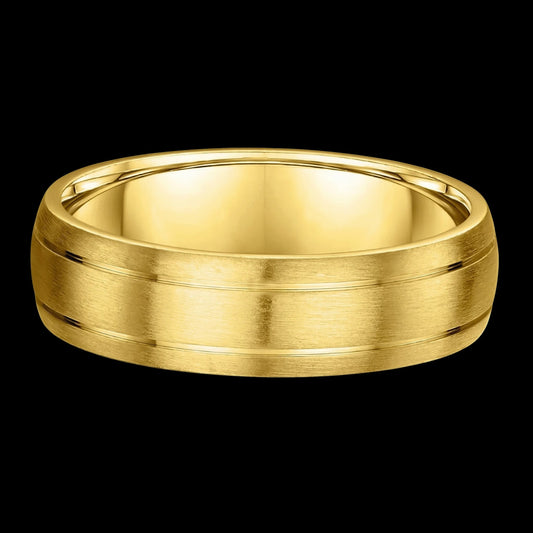 The Refined Band - Luxury Men's Brushed Wedding Band with Dual Grooves