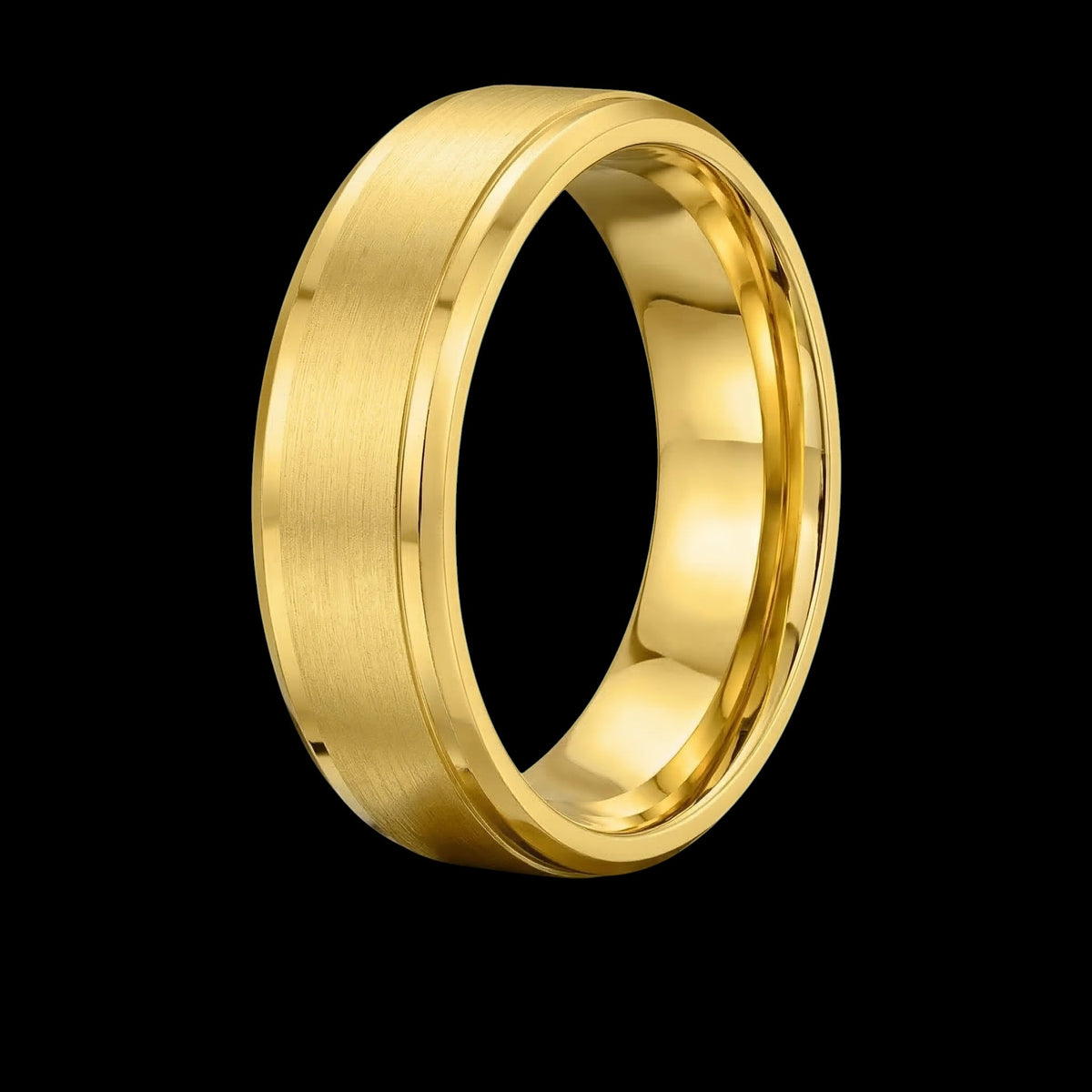 The Classic Band - Luxury Men's Brushed Wedding Band with Beveled Edges