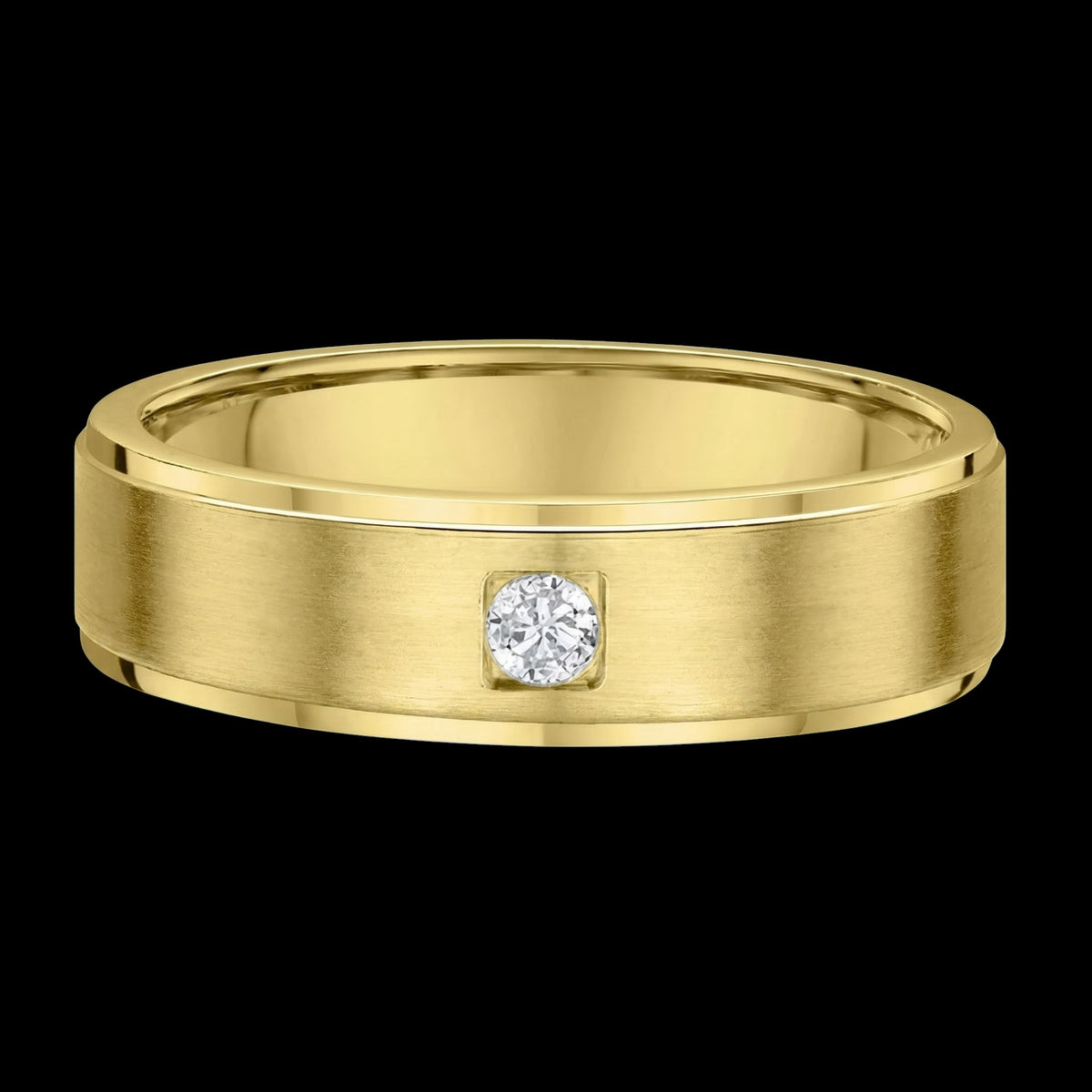 The Solitaire Band - Luxury Men's Single Diamond Wedding Band