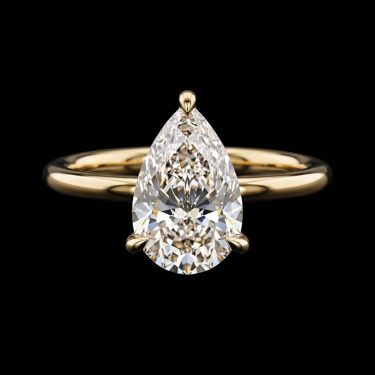 The Pear Ring | Pear Lab Grown Diamond Engagement Ring | D Color Bespoke Luxury