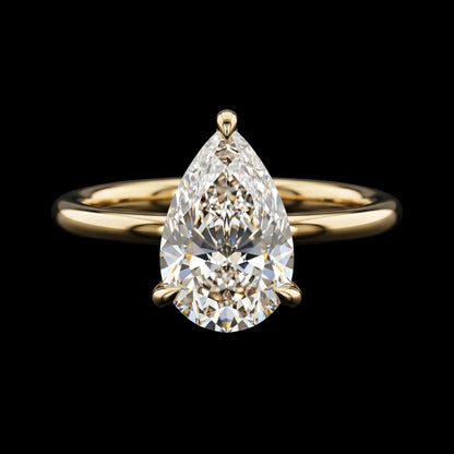 The Pear Ring | Pear Lab Grown Diamond Engagement Ring | D Color Bespoke Luxury