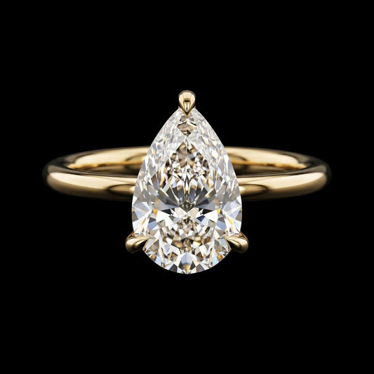 The Pear Ring | Pear Lab Grown Diamond Engagement Ring | D Color Bespoke Luxury