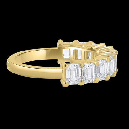 The Emerald Band - Luxury Emerald Cut Diamond Wedding Band