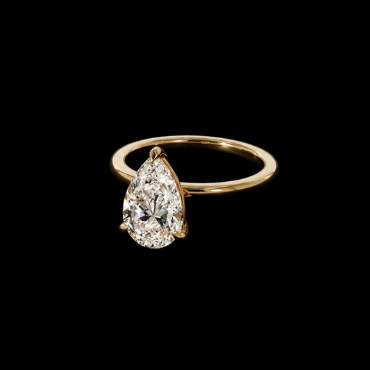 The Pear Ring | Pear Lab Grown Diamond Engagement Ring | D Color Bespoke Luxury