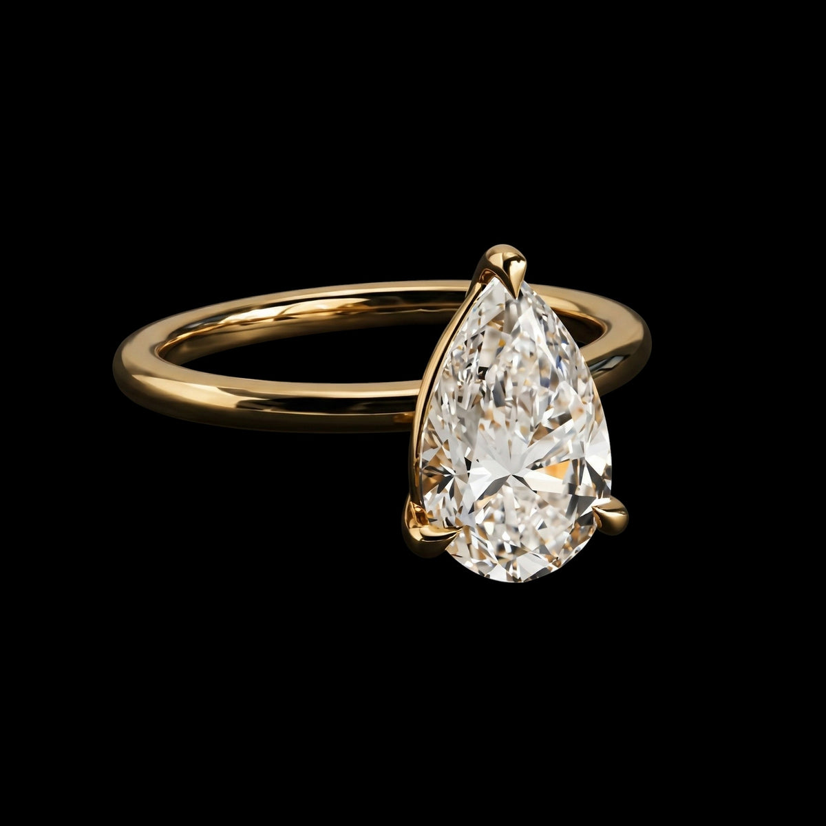 The Pear Ring | Pear Lab Grown Diamond Engagement Ring | D Color Bespoke Luxury