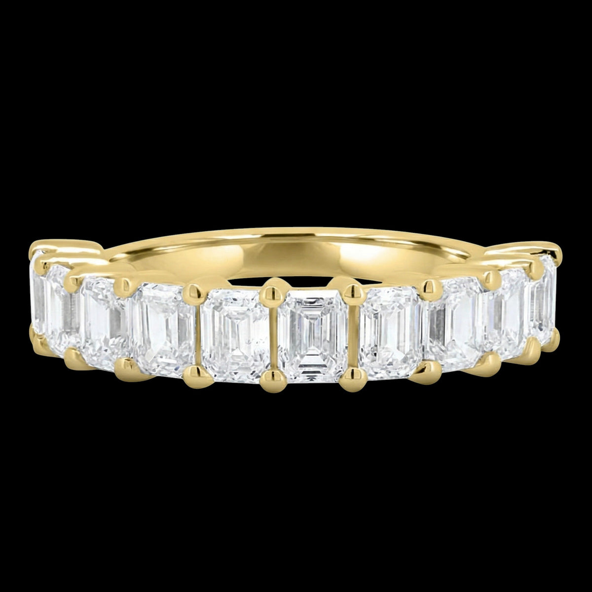 The Emerald Band - Luxury Emerald Cut Diamond Wedding Band