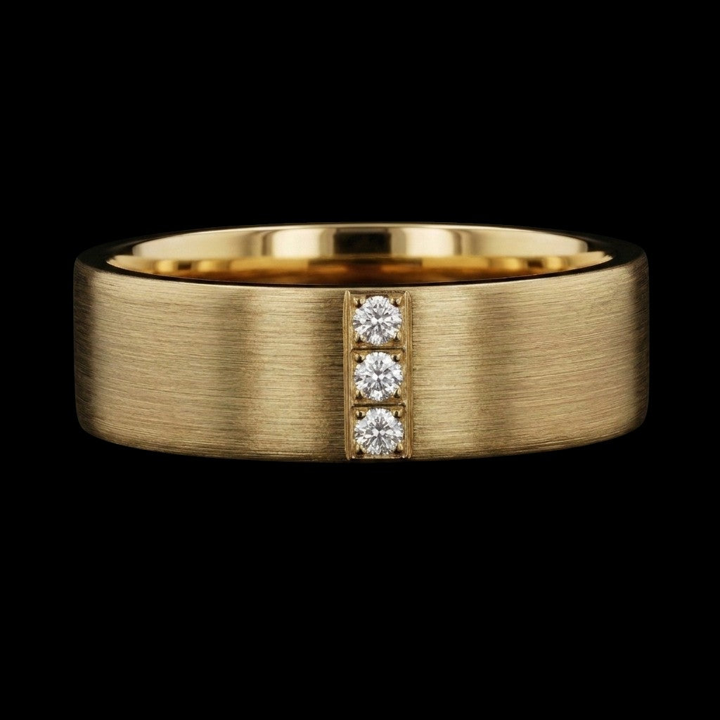 The Diamond Band - Luxury Men's 3-Stone Diamond Wedding Band
