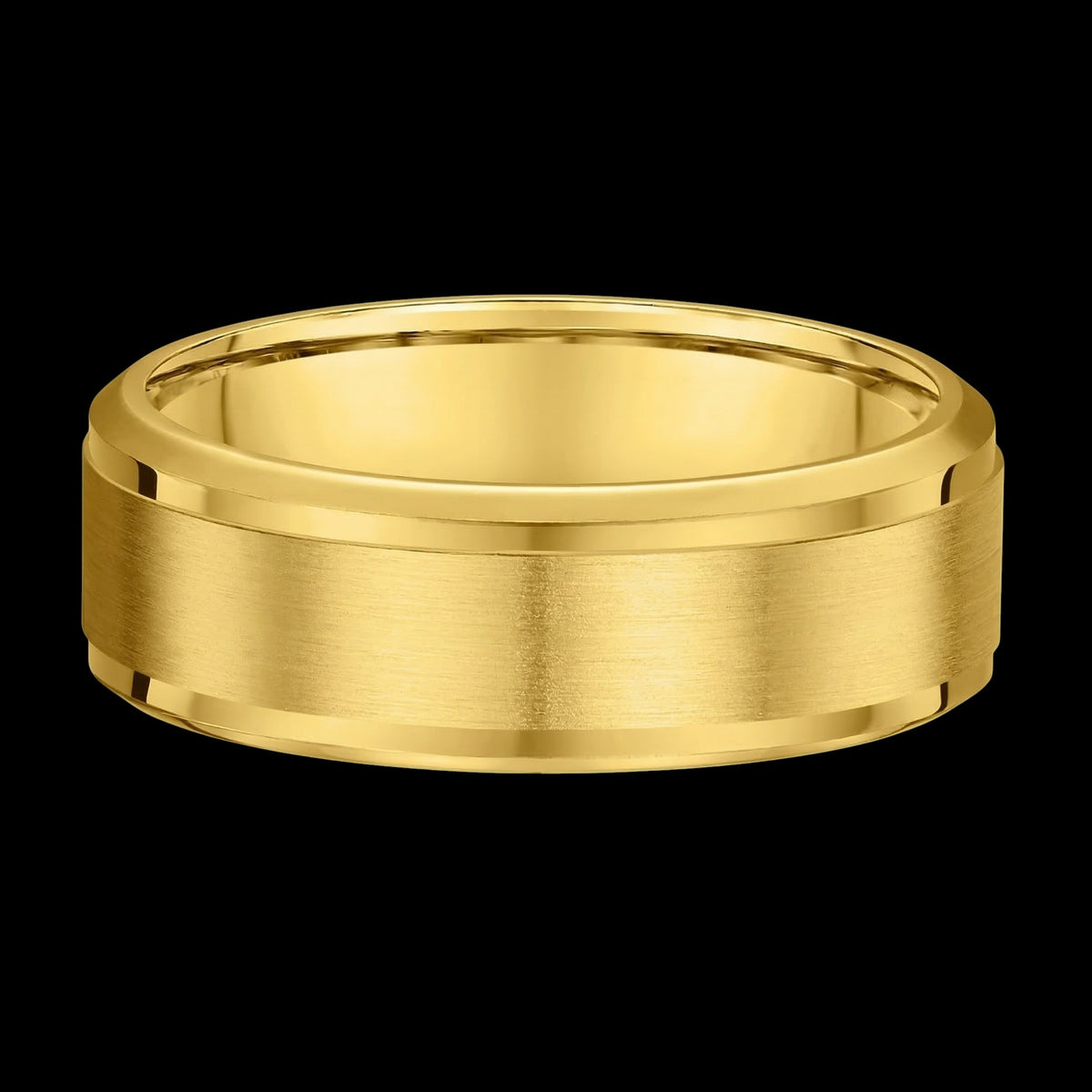The Classic Band - Luxury Men's Brushed Wedding Band with Beveled Edges