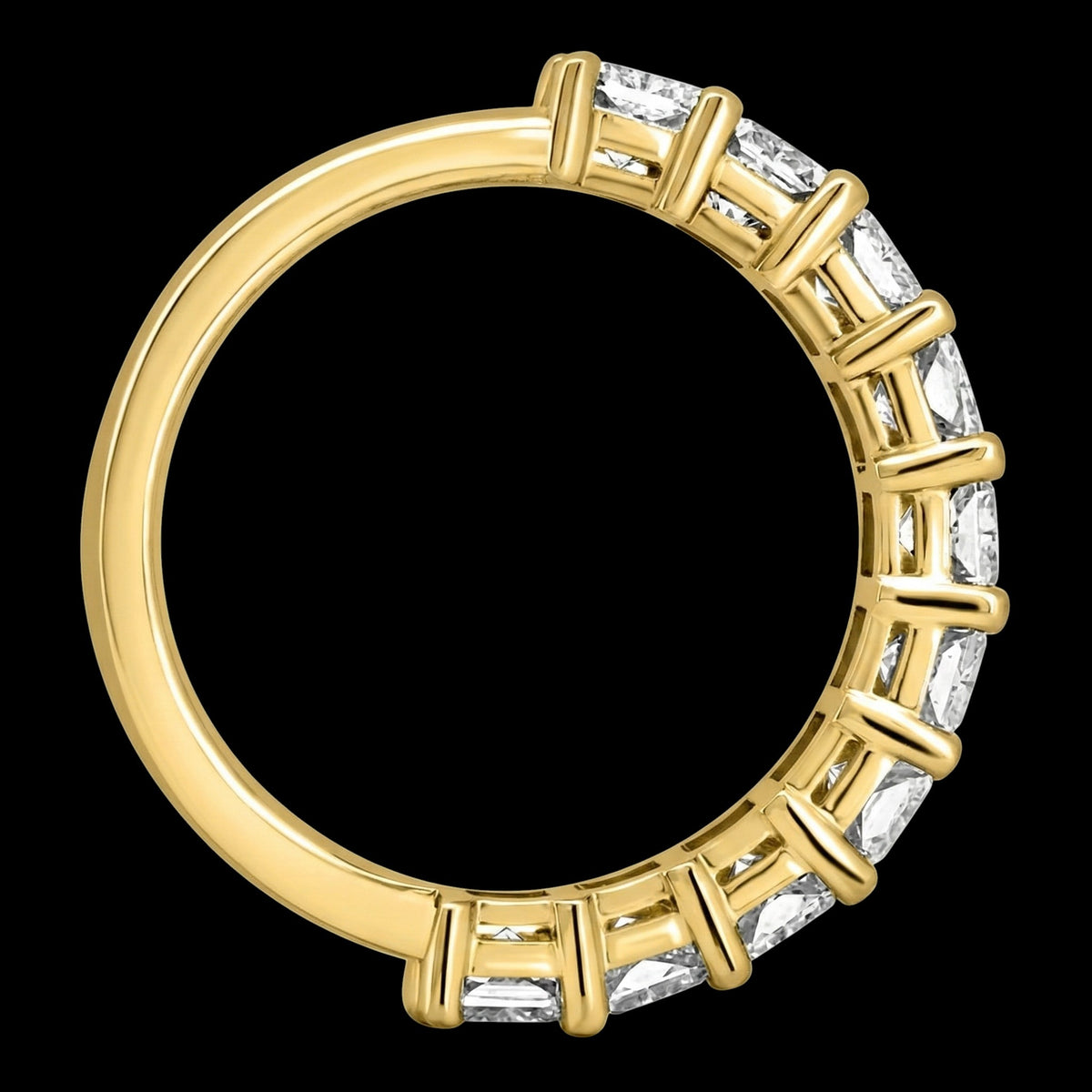 The Emerald Band - Luxury Emerald Cut Diamond Wedding Band