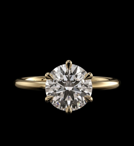 The Round Ring | Round Lab Grown Diamond Engagement Ring | D Color Bespoke